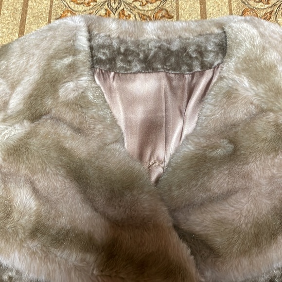 Vintage 1950s Borre Sportowne Women's Faux Fur Swing Coat Size  16 Brown Jacket - Picture 2 of 12